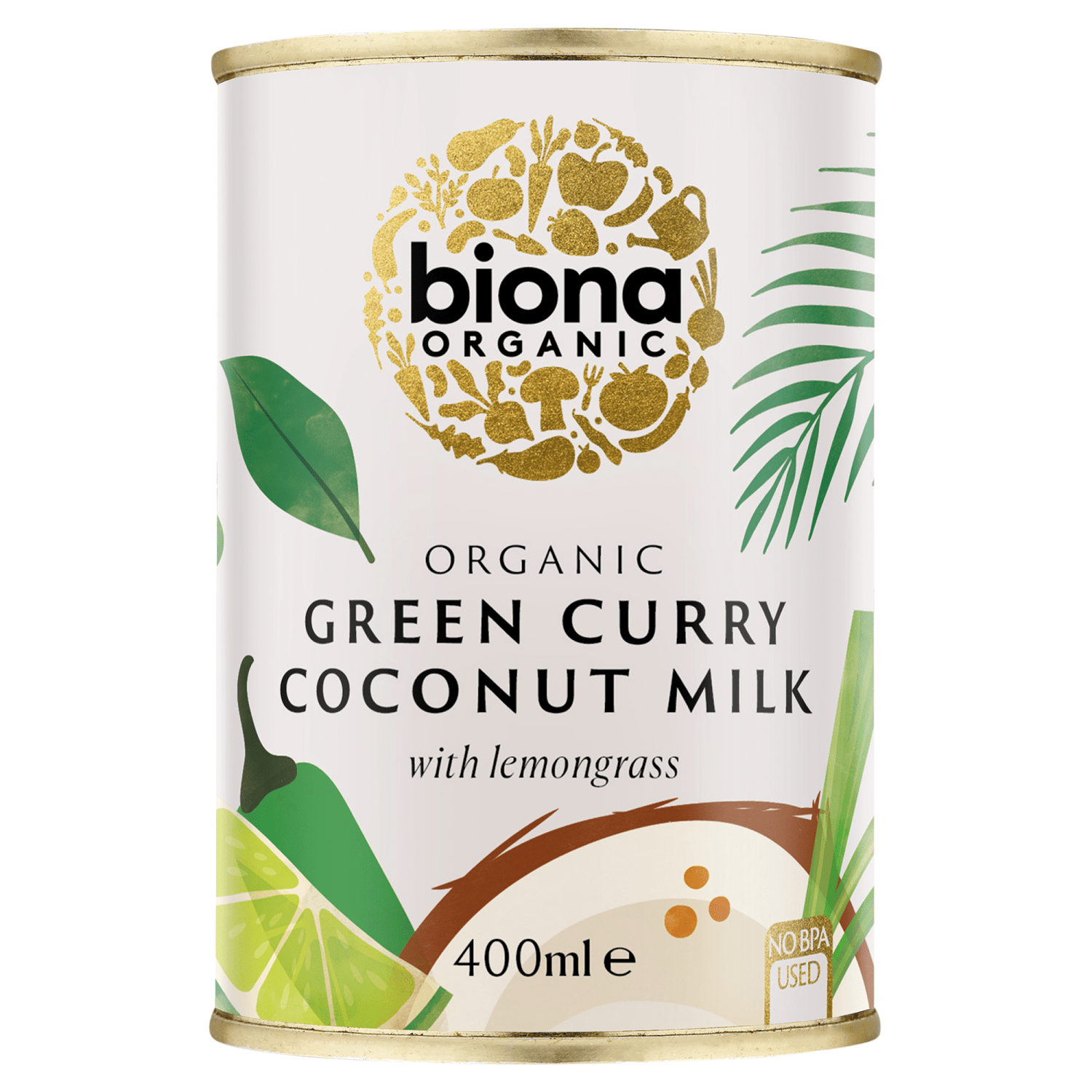 Biona Organic Green Curry Coconut Milk with Lemongrass 400ml - UK Food & Drink - 5032722318847
