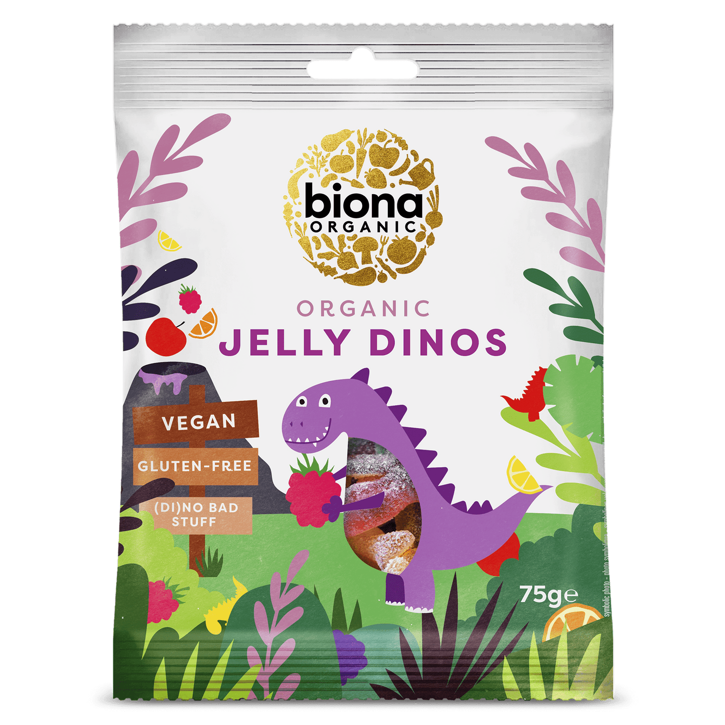 Biona Organic Jelly Dinos 75g - UK Food & Drink - 5032722312944