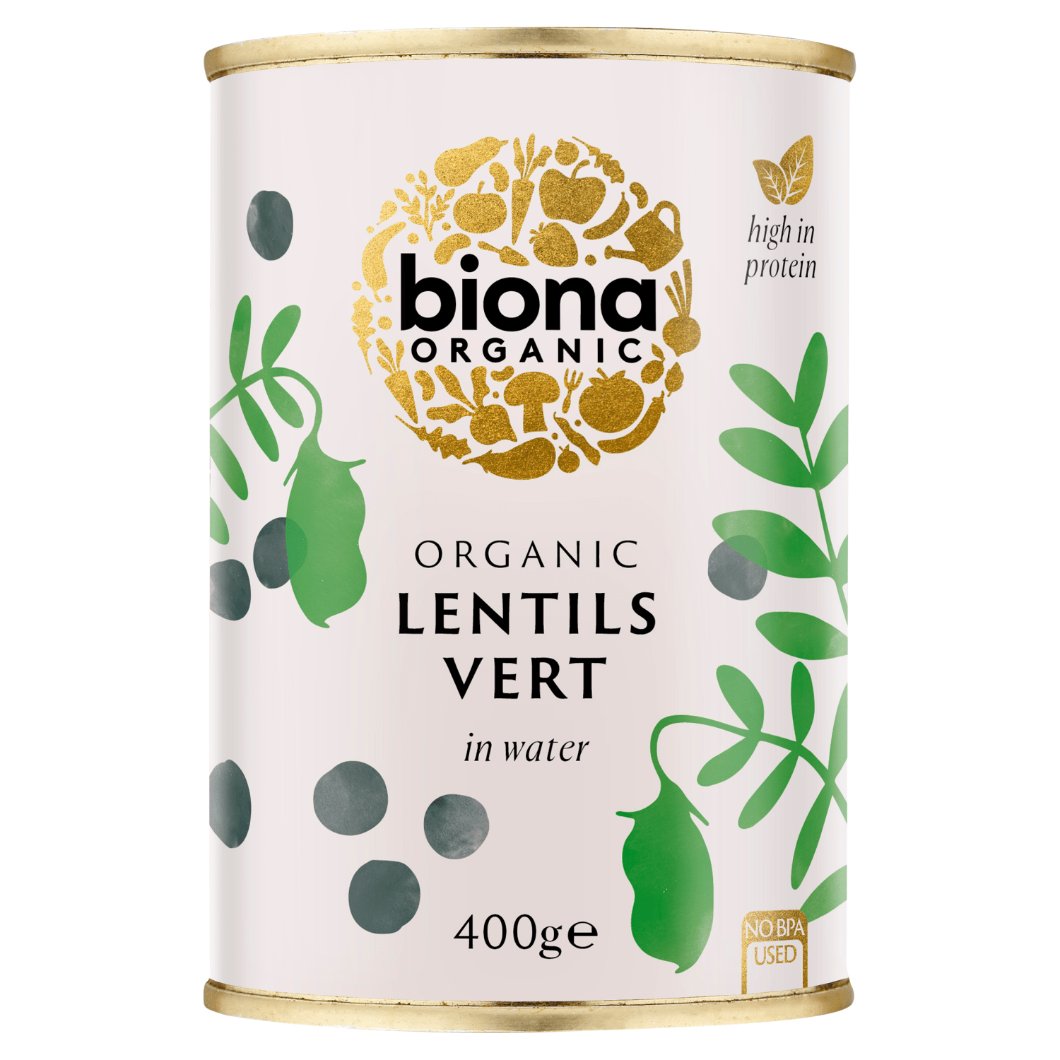 Biona Organic Lentils Vert in Water 400g - UK Food & Drink - 5032722309784
