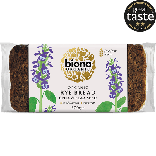 Biona Organic Rye Bread Chia & Flax Seed 500g - UK Food & Drink - 5032722312920