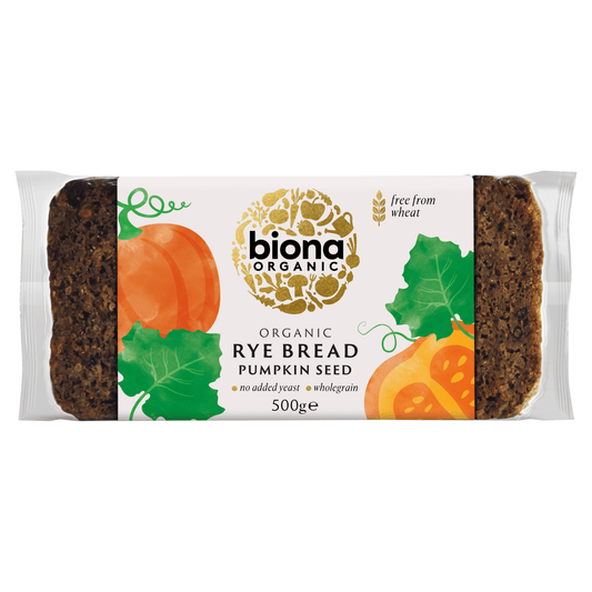 Biona Organic Rye Bread Pumpkin Seed 500g - UK Food & Drink - 5032722308053