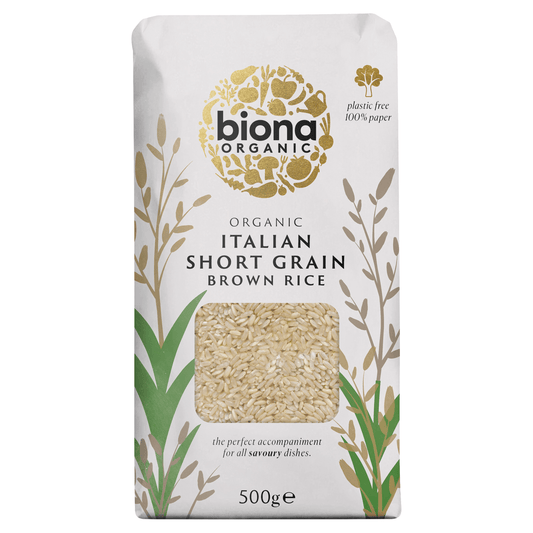 Biona Organic Short Grain Italian Brown Rice 500g - UK Food & Drink - 5032722600140