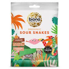 Biona Organic Sour Snakes 75g - UK Food & Drink - 5032722312067