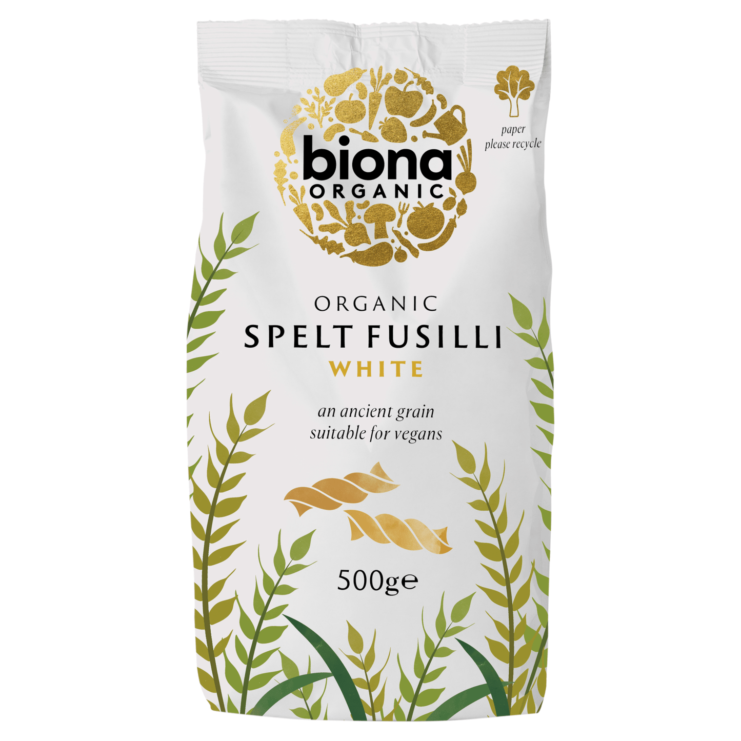 Biona Organic Spelt Fusilli White 500g - UK Food & Drink - 5032722309258