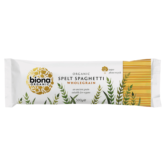 Biona Organic Spelt Spaghetti Wholegrain 500g - UK Food & Drink - 5032722306486