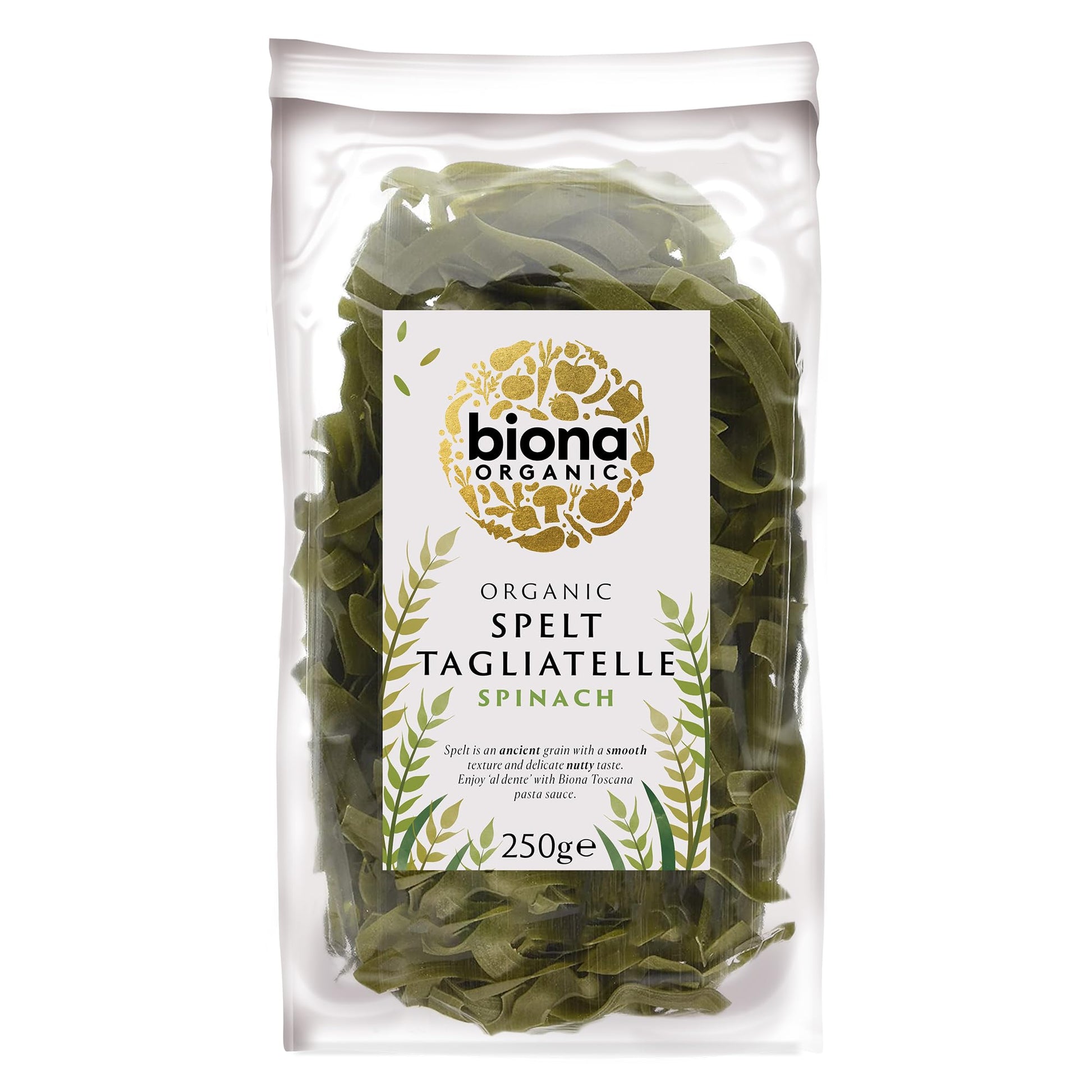 Biona Organic Spelt Tagliatelle Spinach 250g - UK Food & Drink - 5032722311107