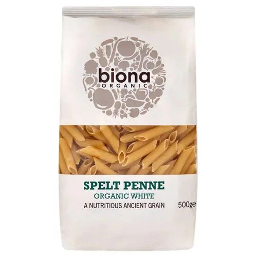 Biona Spelt Penne - White Organic - UK Food & Drink - 5032722309241