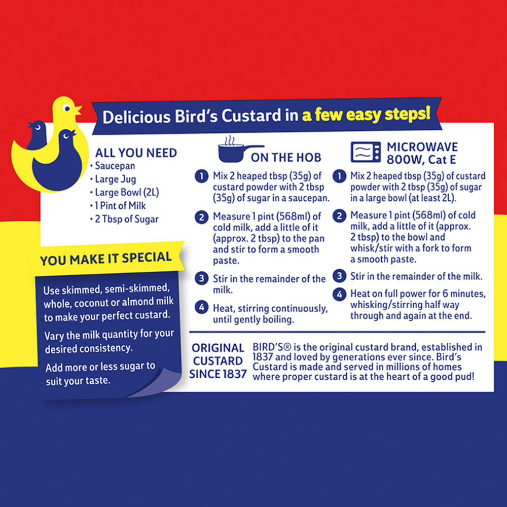 Bird's Original Custard Powder 350g - UK Food & Drink - 5000354908248