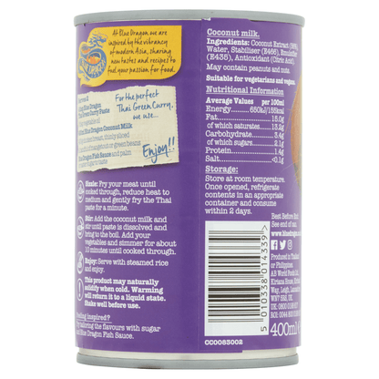 Blue Dragon Coconut Milk 400ml - UK Food & Drink - 5010338014339