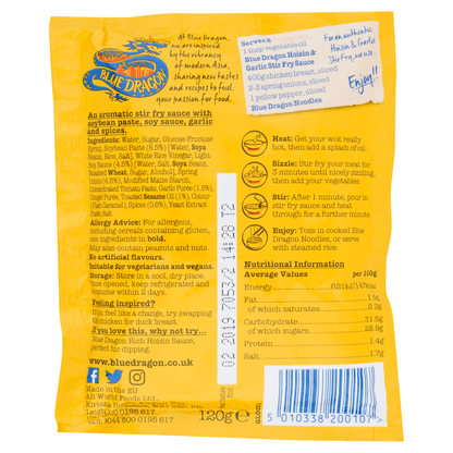 Blue Dragon Hoisin & Garlic Stir Fry Sauce 120g - UK Food & Drink - 5010338200107