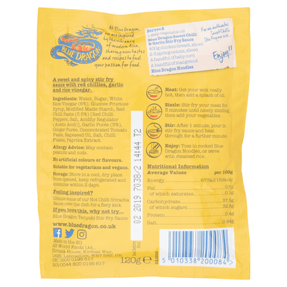 Blue Dragon Sweet Chilli Garlic Stir Fry Sauce 120g - UK Food & Drink - 5010338200084