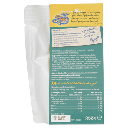 Blue Dragon Thai Green Curry 253g - UK Food & Drink - 5010338303983