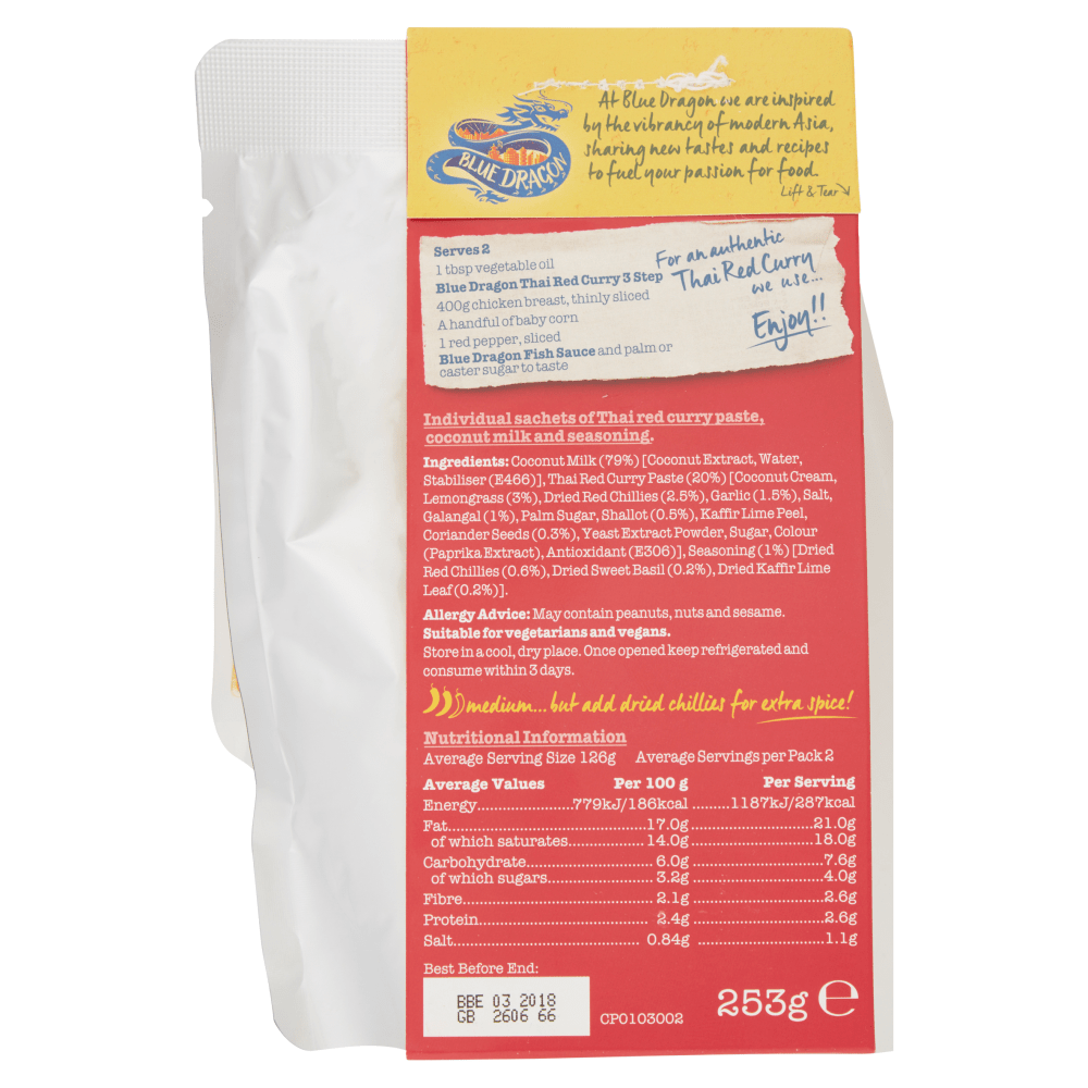 Blue Dragon Thai Red Curry 253g - UK Food & Drink - 5010338303990