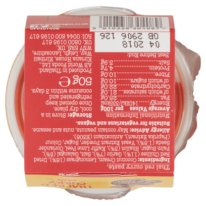 Blue Dragon Thai Red Curry Paste 50g - UK Food & Drink - 5010338304089