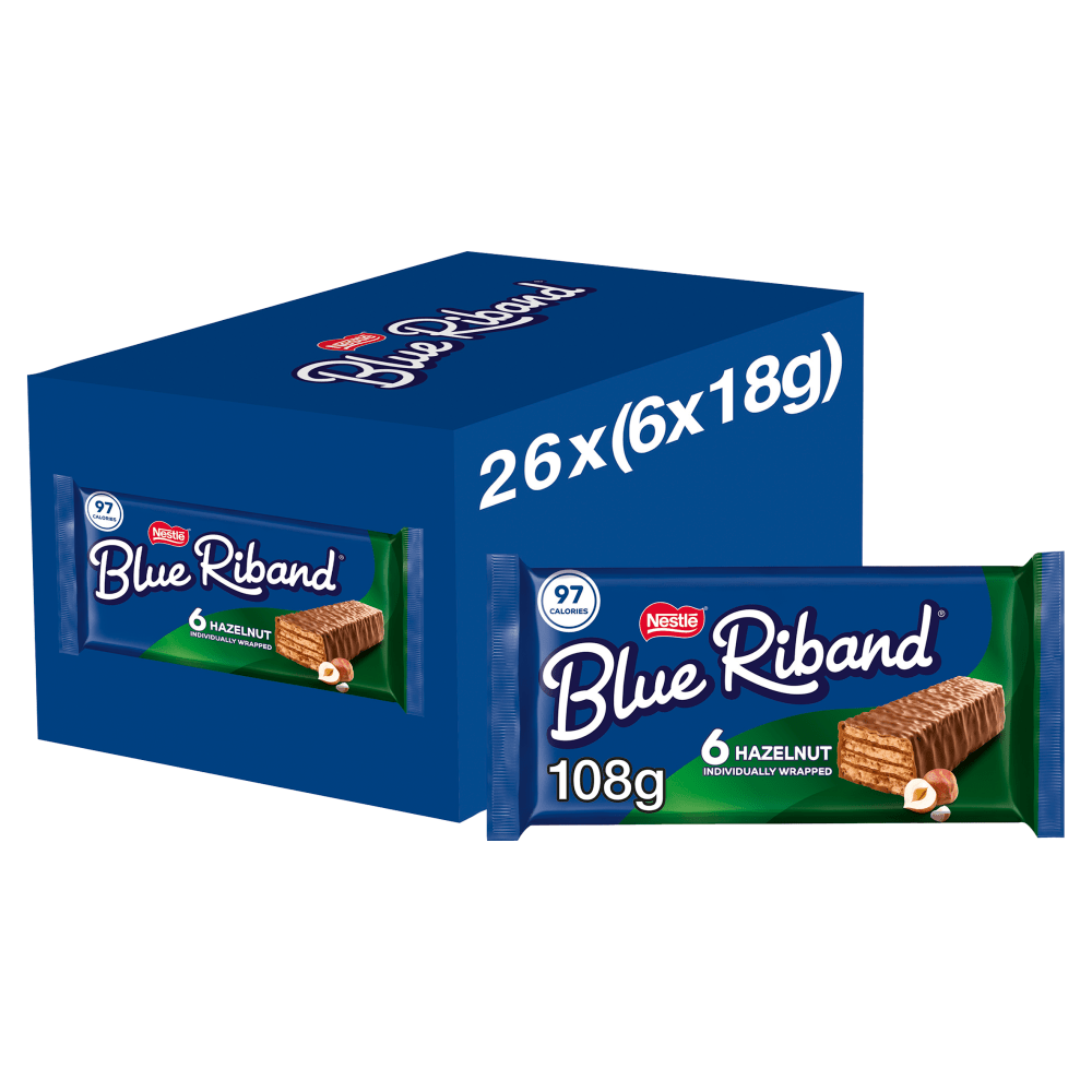 Blue Riband Hazelnut 6 x 18g (108g) - UK Food & Drink - 8445291097582