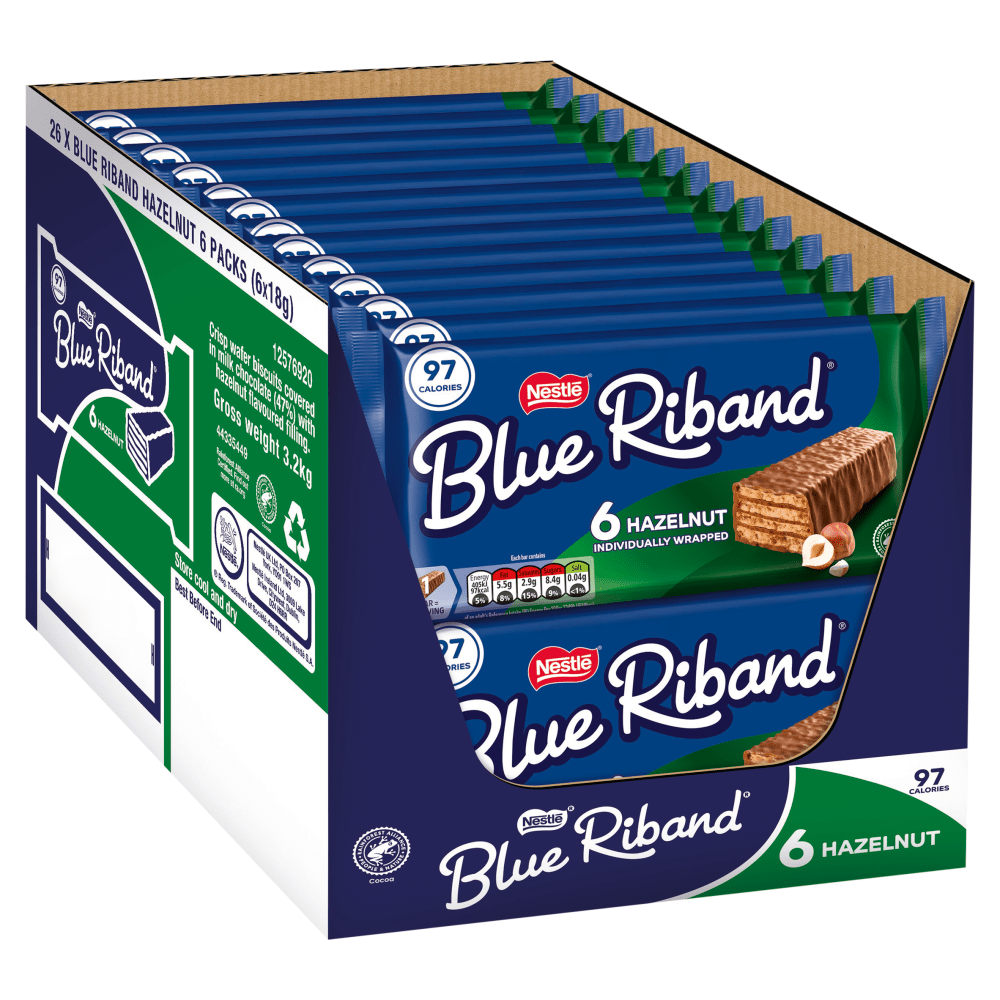 Blue Riband Hazelnut 6 x 18g (108g) - UK Food & Drink - 8445291097582