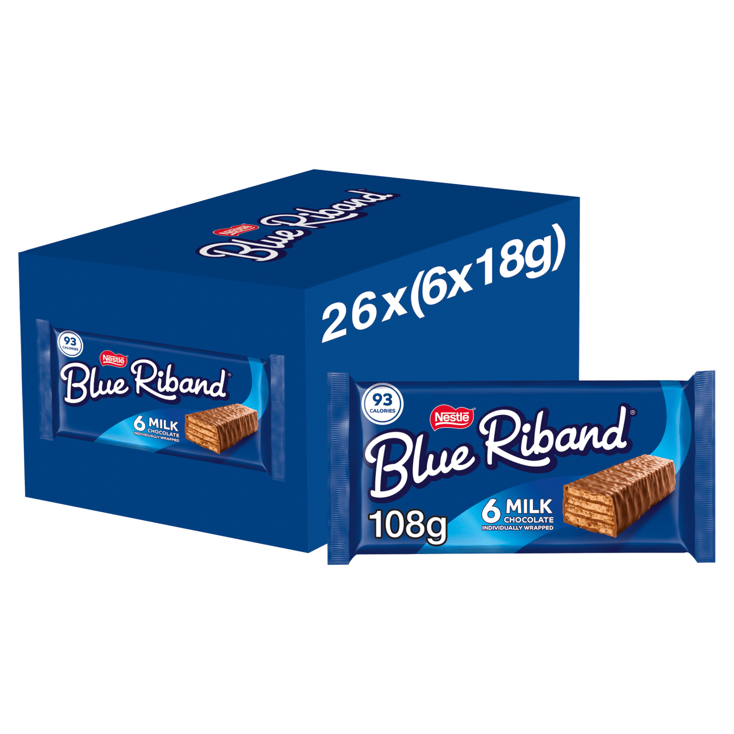 Blue Riband Milk Chocolate 6 x 18g (108g) - UK Food & Drink - 8445291095397