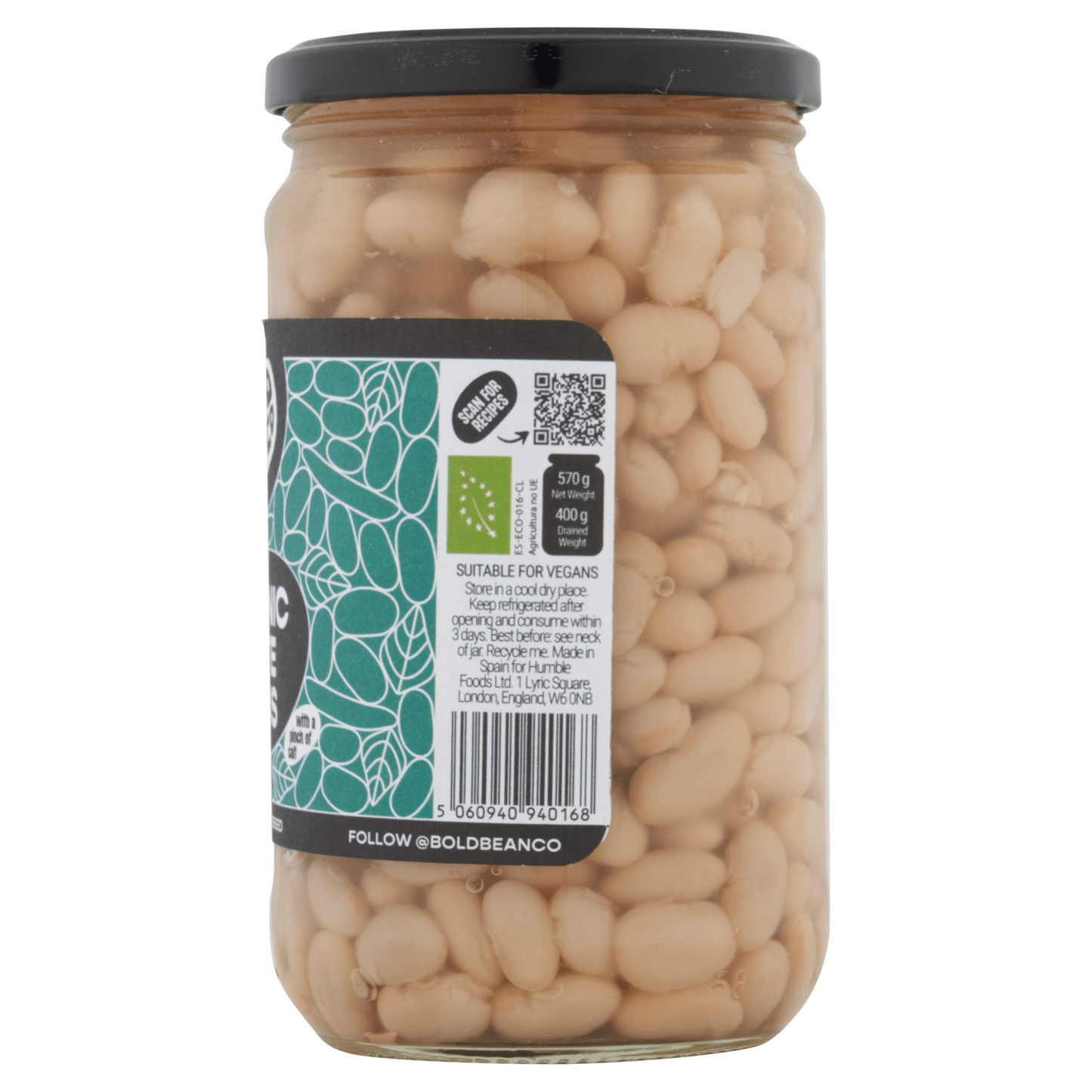 Bold Bean Co Organic White Beans 570g - UK Food & Drink - 5060940940168
