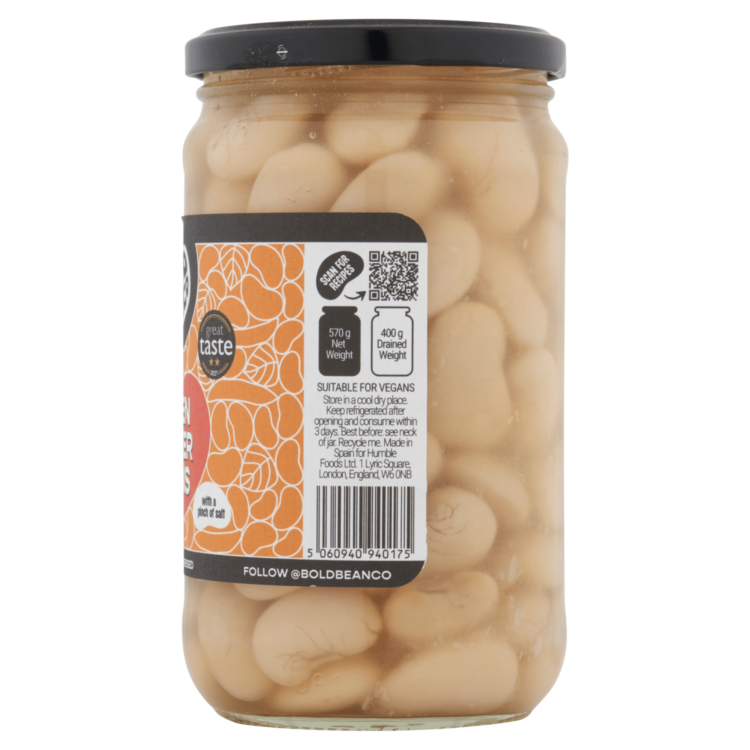 Bold Bean Co Queen Butter Beans 570g - UK Food & Drink - 5060940940175