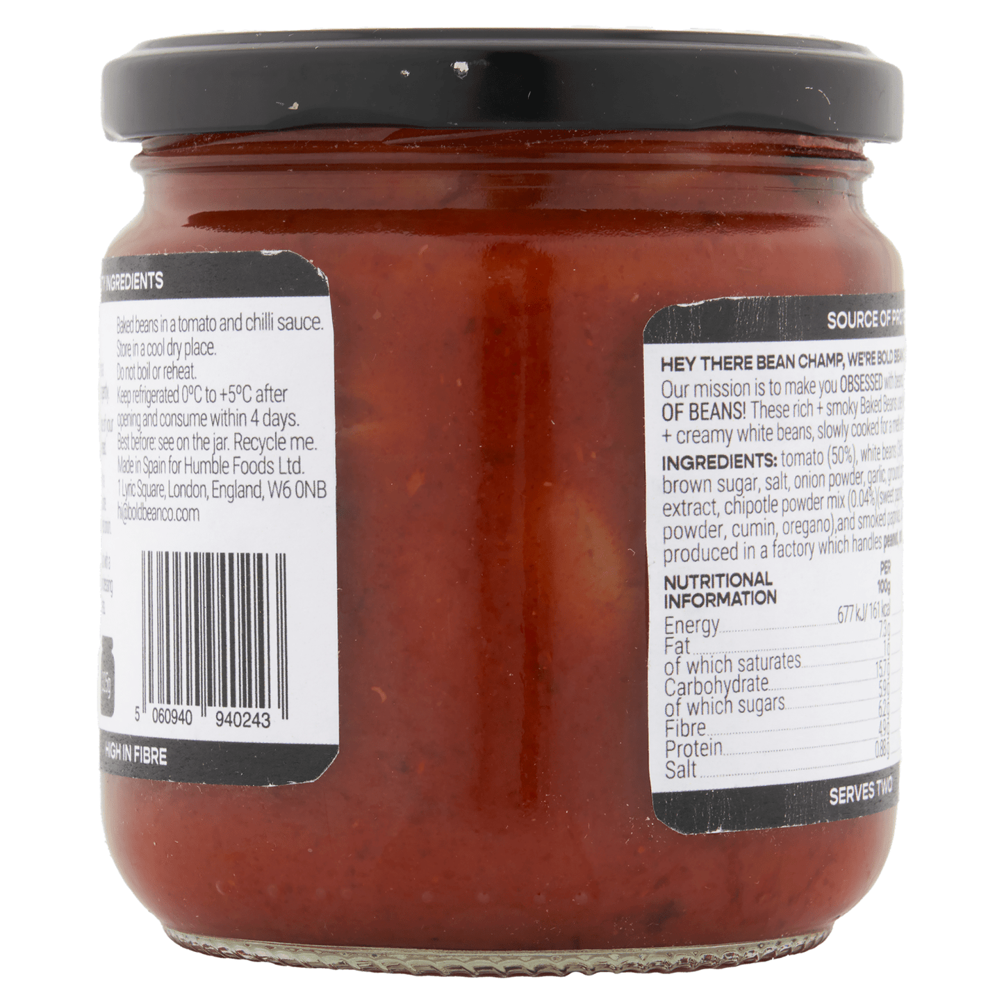 Bold Bean Co Smoky Chilli Baked Beans 325g - UK Food & Drink - 5060940940243