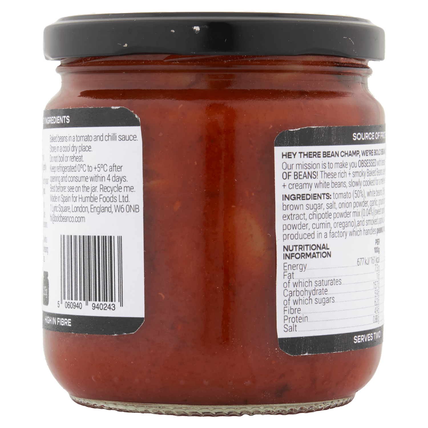 Bold Bean Co Smoky Chilli Baked Beans 325g - UK Food & Drink - 5060940940243