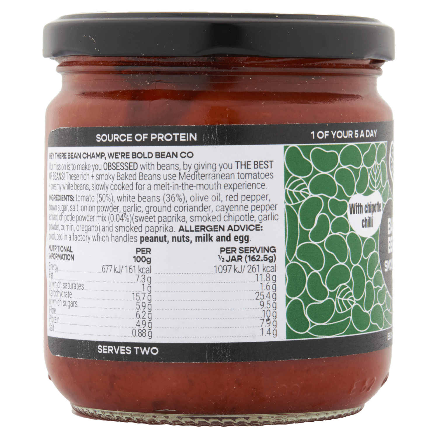 Bold Bean Co Smoky Chilli Baked Beans 325g - UK Food & Drink - 5060940940243