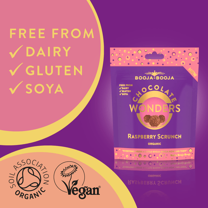 Booja - Booja Organic Raspberry Scrunch Chocolate Wonders 65g - UK Food & Drink - 5060002044452
