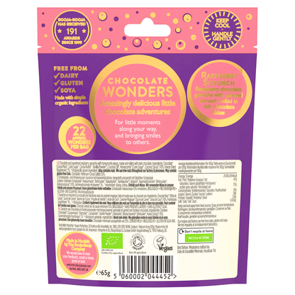 Booja - Booja Organic Raspberry Scrunch Chocolate Wonders 65g - UK Food & Drink - 5060002044452