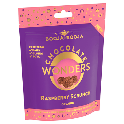 Booja - Booja Organic Raspberry Scrunch Chocolate Wonders 65g - UK Food & Drink - 5060002044452