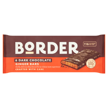 Border Dark Chocolate Ginger Bars 6 x 24g (144g) - UK Food & Drink - 5012036001444