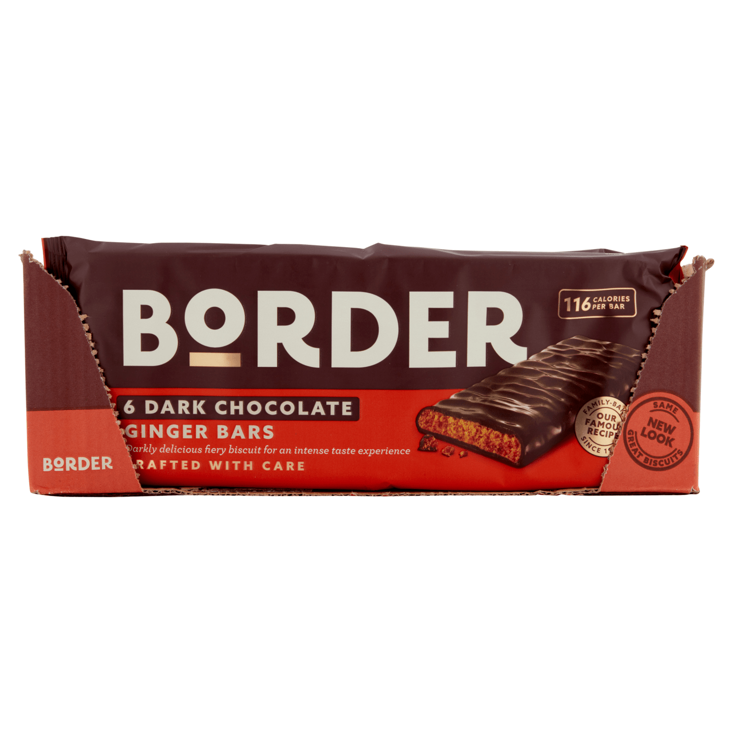 Border Dark Chocolate Ginger Bars 6 x 24g (144g) - UK Food & Drink - 5012036001444