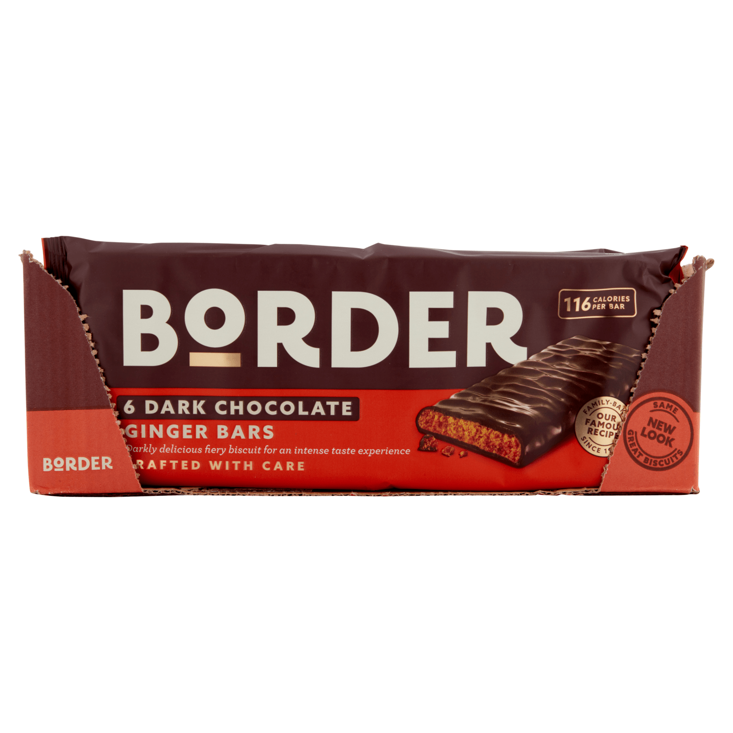 Border Dark Chocolate Ginger Bars 6 x 24g (144g) - UK Food & Drink - 5012036001444
