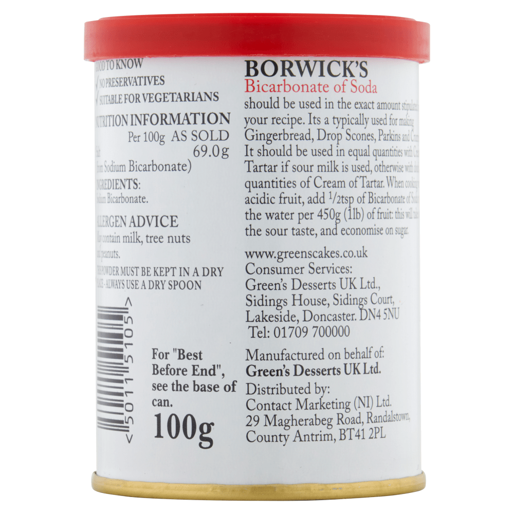Borwicks Bicarbonate of Soda 100g - UK Food & Drink - 50115105