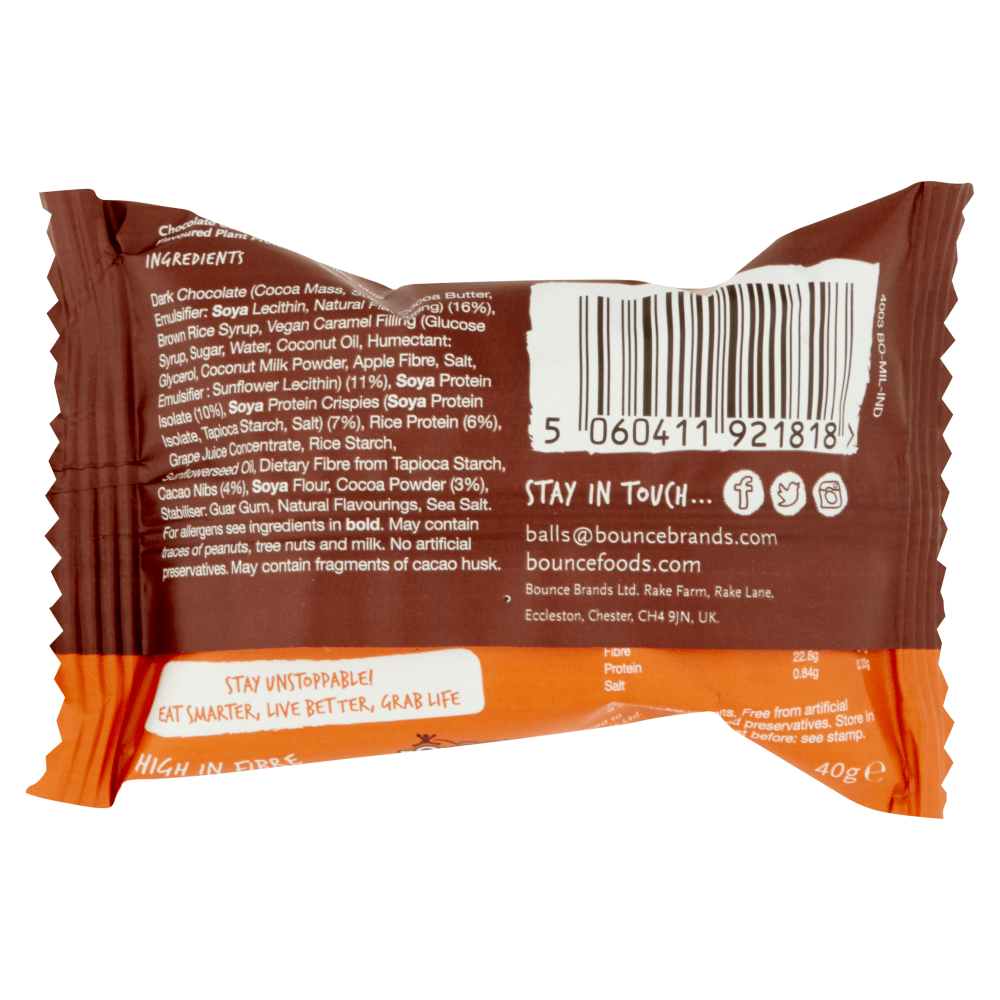 Bounce Chocolate Caramel Filled Protein Ball Millionaire 40g - UK Food & Drink - 5060411921818