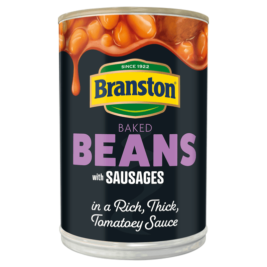 Branston Baked Beans with Sausages 405g - UK Food & Drink - 5000232902184