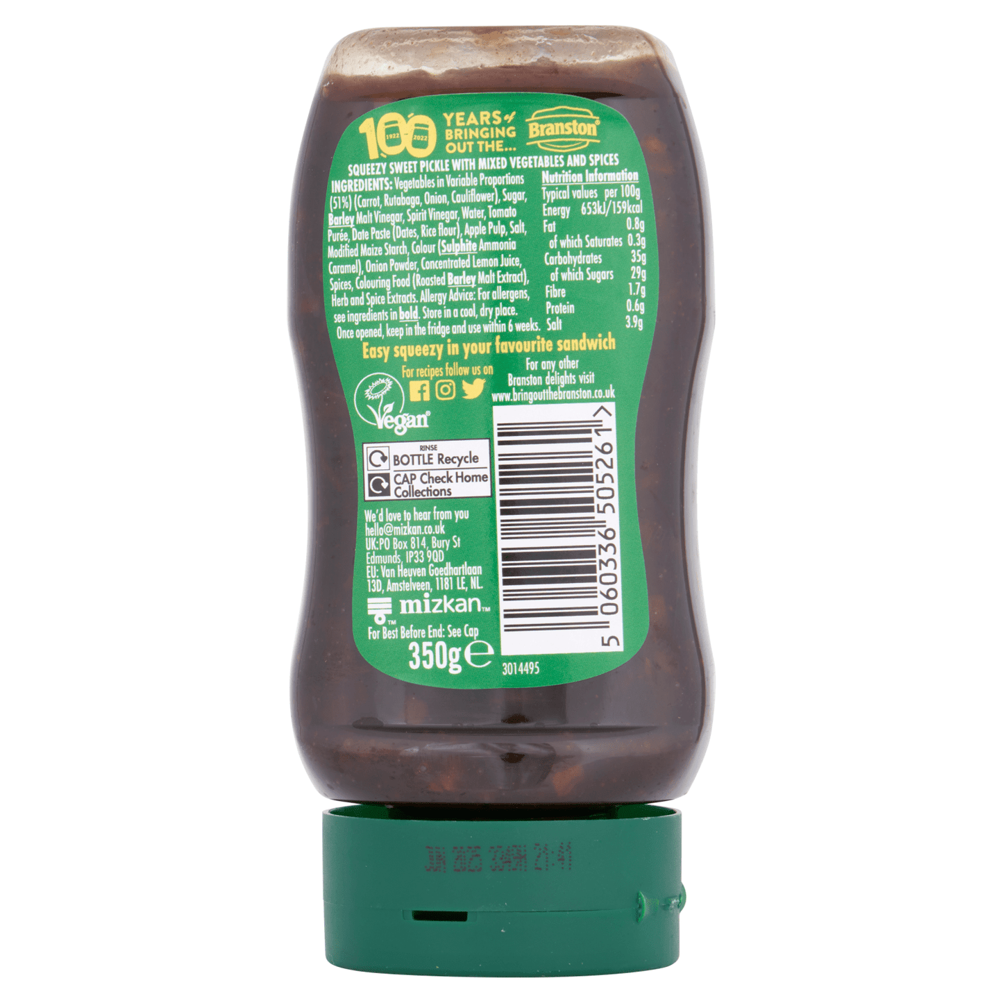 Branston Small Chunk Pickle Squeezable 350g - UK Food & Drink - 5060336505261