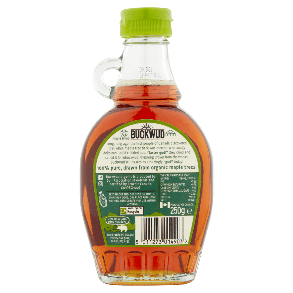 Buckwud Organic Classic Canadian Maple Syrup 250g - UK Food & Drink - 5011273014903