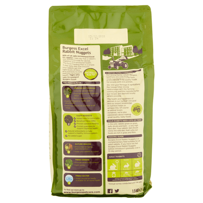 Burgess Excel Adult Rabbit Nuggets with Mint 1.5kg - UK Food & Drink - 5023861122150