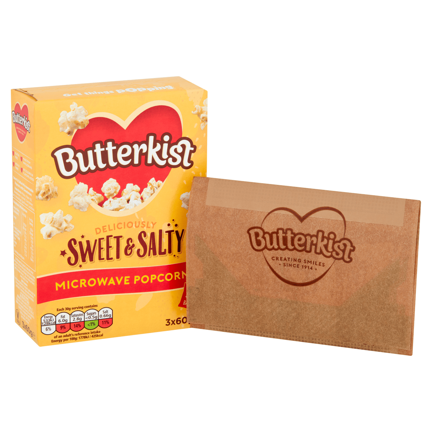 Butterkist Deliciously Sweet & Salty Microwave Popcorn 3 x 60g - UK Food & Drink - 5000237129753