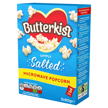 Butterkist Simply Salted Microwave Popcorn 3 x 60g - UK Food & Drink - 5000237129739
