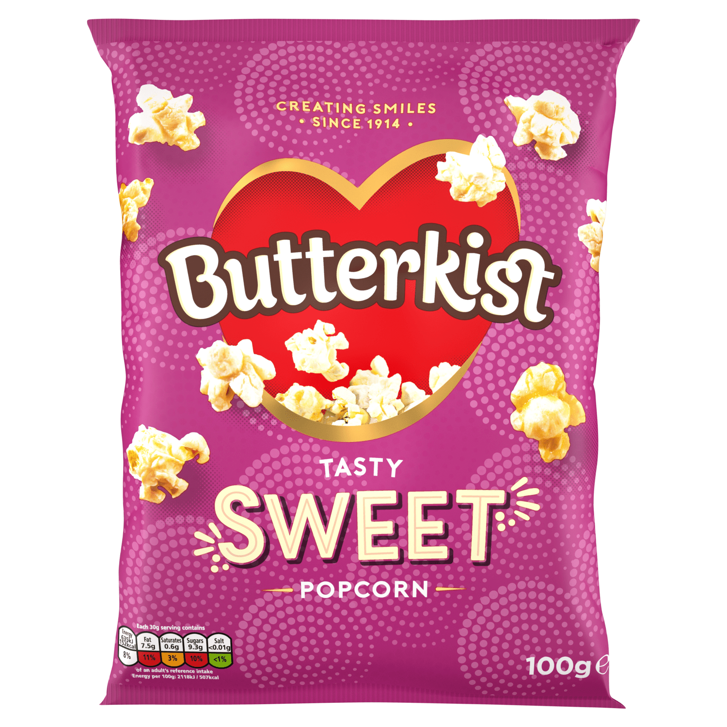 Butterkist Tasty Sweet Popcorn 100g - UK Food & Drink - 5000237126806
