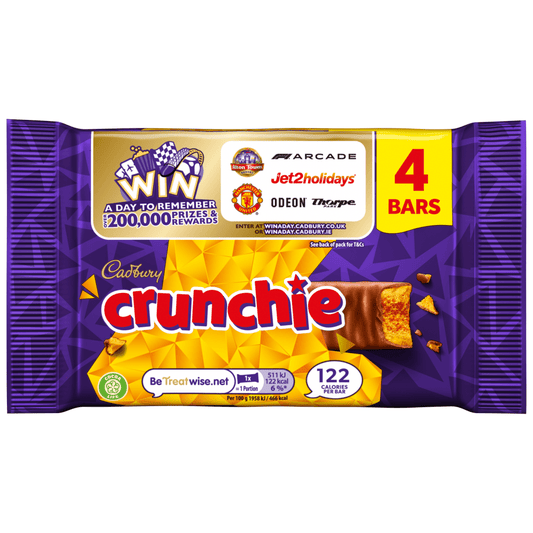 Cadbury Crunchie Chocolate Bar 104.4 Gr - UK Food & Drink - 7622210989505