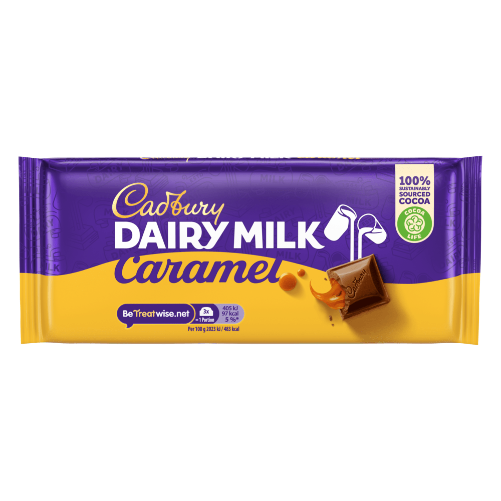 Cadbury Dairy Milk Caramel Chocolate Bar 120 Gr - UK Food & Drink - 7622300737931