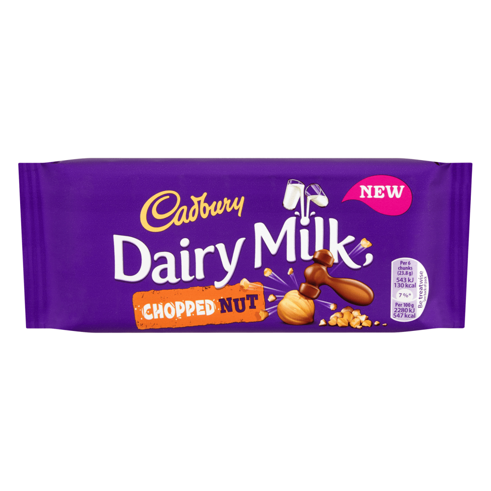 Cadbury Dairy Milk Chopped Nut Chocolate 95 Gr - UK Food & Drink - 7622210644466