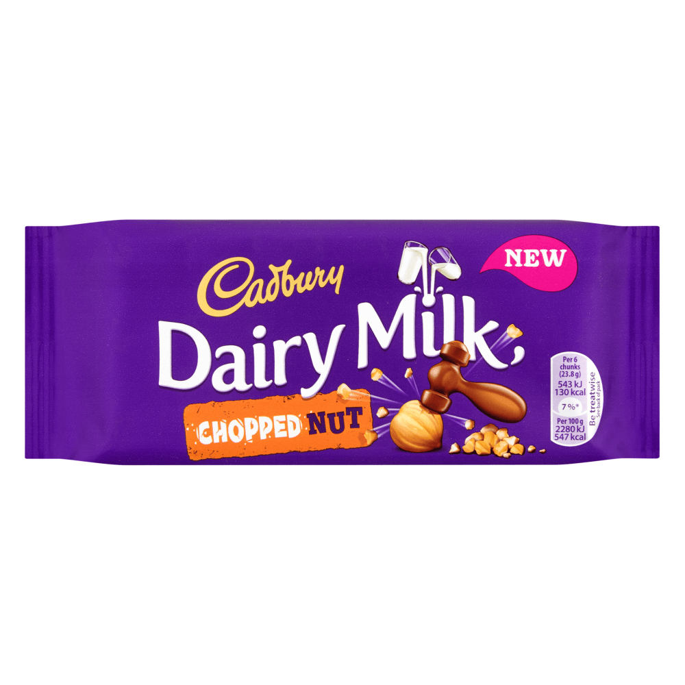 Cadbury Dairy Milk Chopped Nut Chocolate 95 Gr - UK Food & Drink - 7622210644466