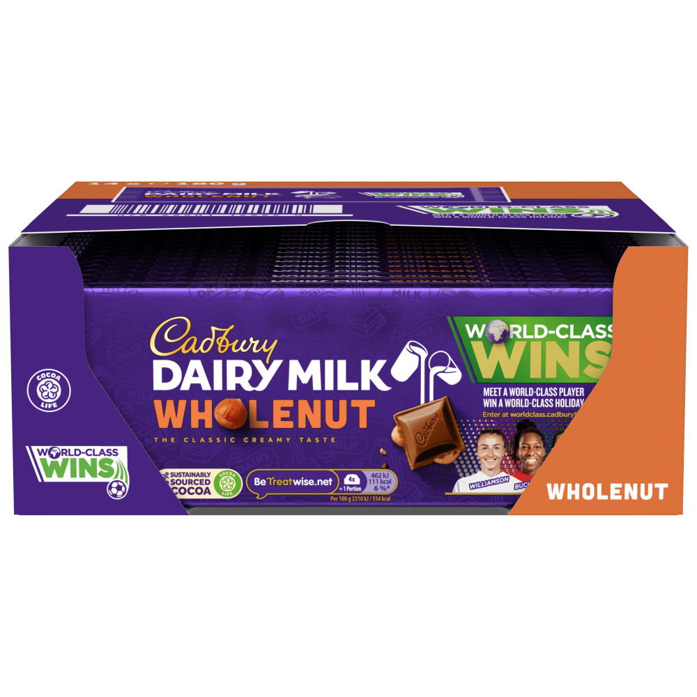 Cadbury Dairy Milk Wholenut Chocolate Bar 180 Gr - UK Food & Drink - 7622201149574