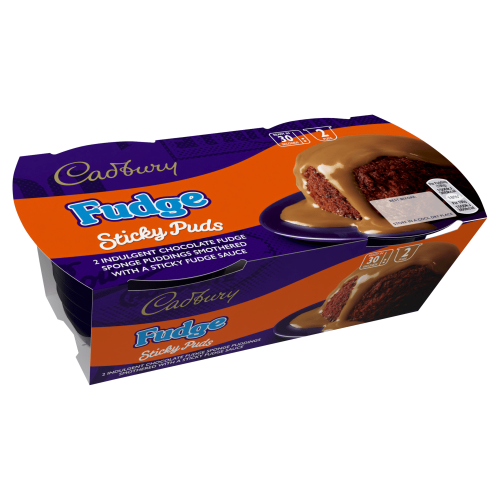 Cadbury Fudge Sticky Puds 2 x 95g - UK Food & Drink - 5000221508748