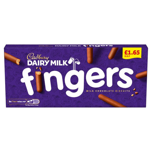 Cadbury Milk Chocolate Fingers Pm 1.65 114G - UK Food & Drink - 7622202245442