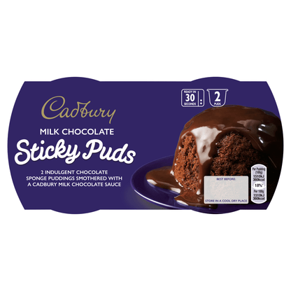 Cadbury Milk Chocolate Sticky Puds 2 x 95g - UK Food & Drink - 5000221508724