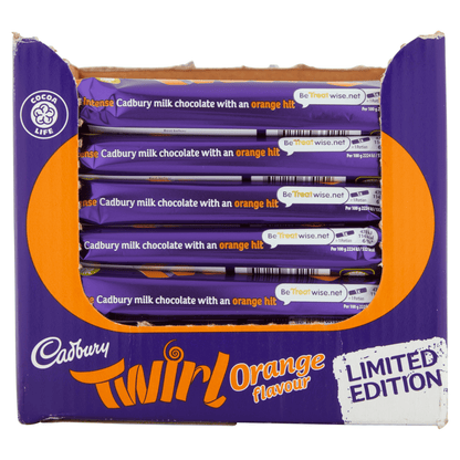 Cadbury Twirl Orange Chocolate Bar 43g - UK Food & Drink - 7622210664242